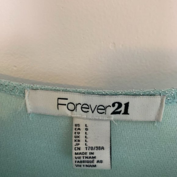 Forever 21 Sparkly Mint Quarter Sleeve Mini Dress - Picture 3 of 8